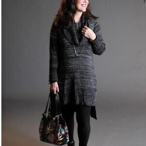 Sympli Black Cowl Neck Lockhart Tunic Sweater Sz.M